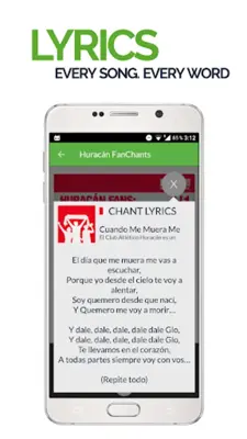 FanChants Huracan Fans Songs & Chants android App screenshot 4